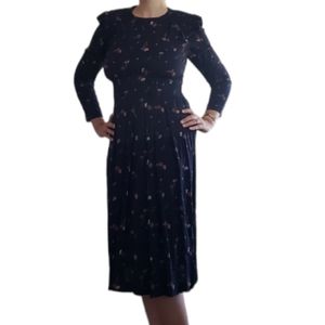KARIN STEVENS vintage floral midi dress